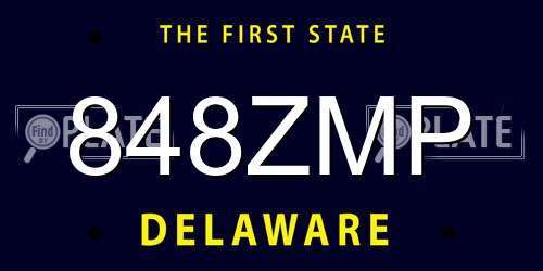 848ZMP Delaware License Plate