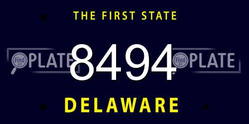 8494 Delaware License Plate