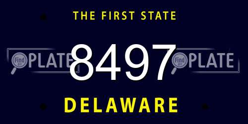 8497 Delaware License Plate