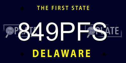849PFS Delaware License Plate