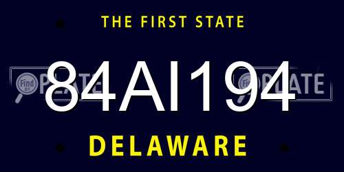 84AI194 Delaware License Plate