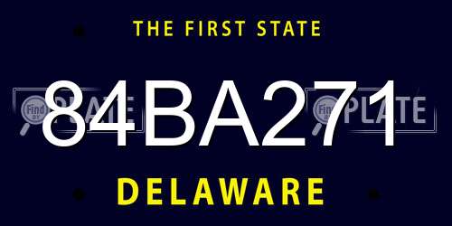 84BA271 Delaware License Plate