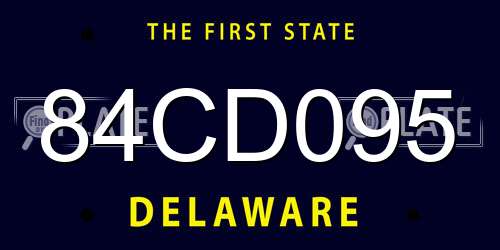84CD095 Delaware License Plate