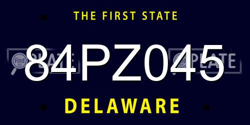 84PZ045 Delaware License Plate