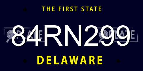 84RN299 Delaware License Plate