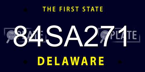 84SA271 Delaware License Plate