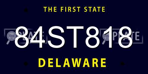 84ST818 Delaware License Plate