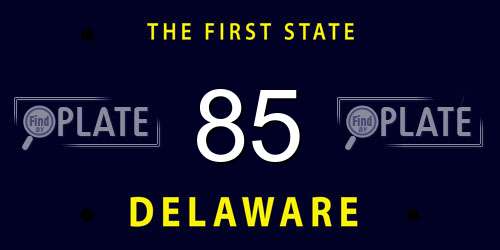 85 Delaware License Plate