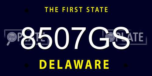 8507GS Delaware License Plate