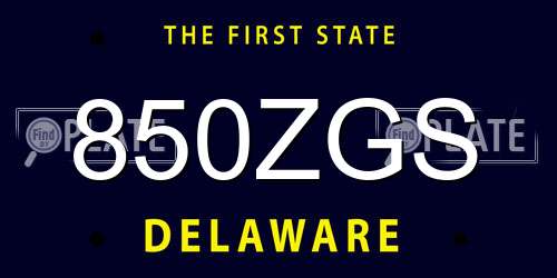 850ZGS Delaware License Plate