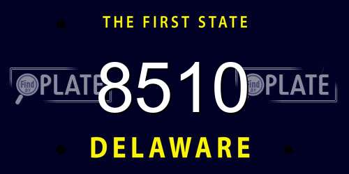 8510 Delaware License Plate