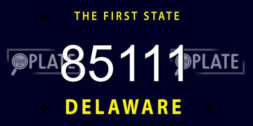 85111 Delaware License Plate