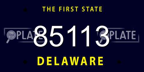 85113 Delaware License Plate