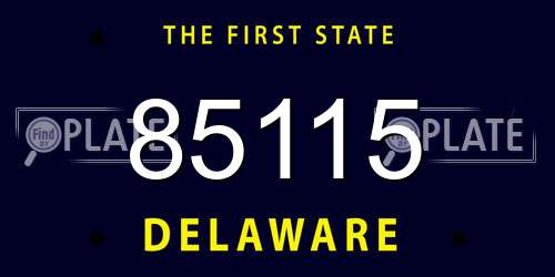 85115 Delaware License Plate