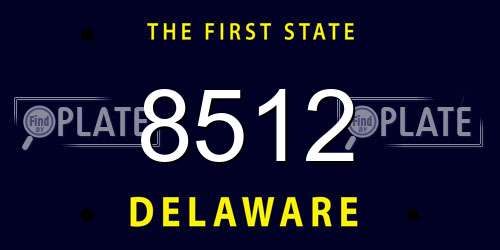 8512 Delaware License Plate