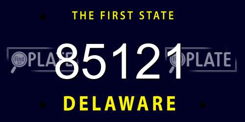 85121 Delaware License Plate