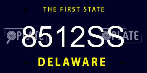 8512SS Delaware License Plate
