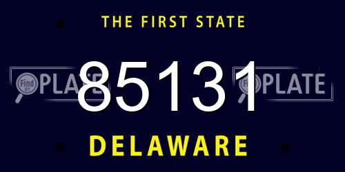 85131 Delaware License Plate