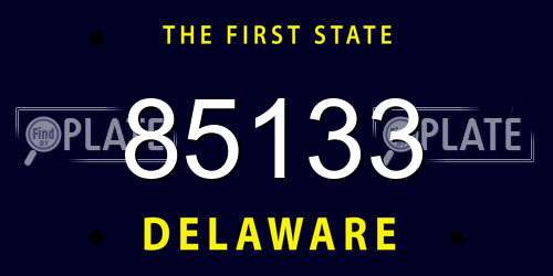 85133 Delaware License Plate