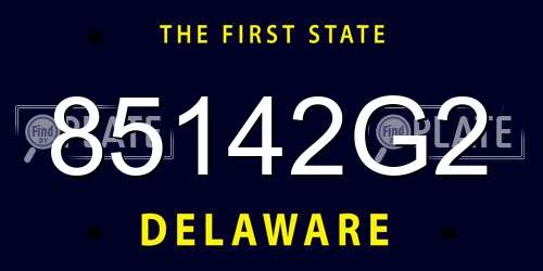 85142G2 Delaware License Plate