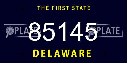 85145 Delaware License Plate