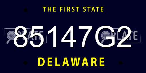 85147G2 Delaware License Plate