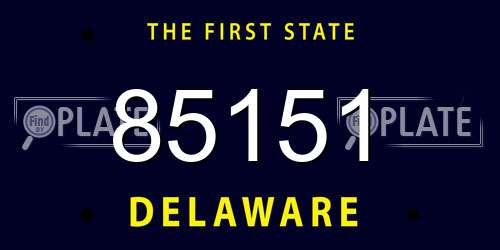 85151 Delaware License Plate