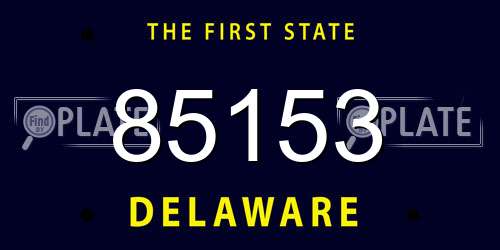85153 Delaware License Plate