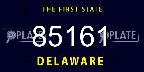 85161 Delaware License Plate