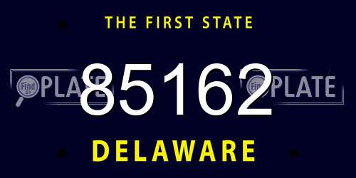 85162 Delaware License Plate