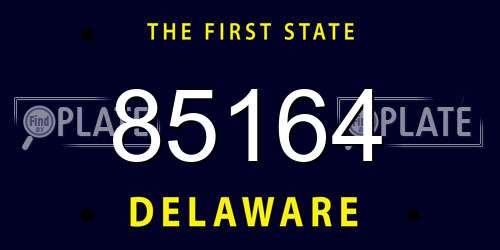 85164 Delaware License Plate