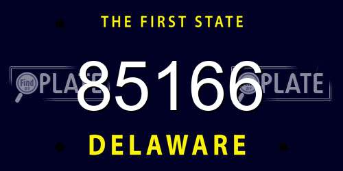 85166 Delaware License Plate