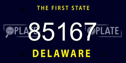 85167 Delaware License Plate