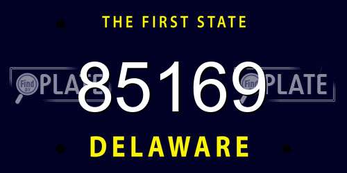 85169 Delaware License Plate