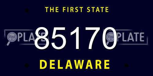 85170 Delaware License Plate