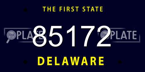 85172 Delaware License Plate