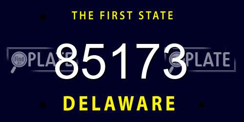 85173 Delaware License Plate