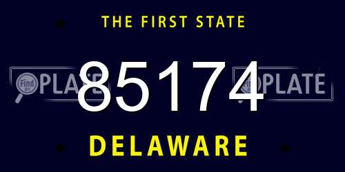 85174 Delaware License Plate