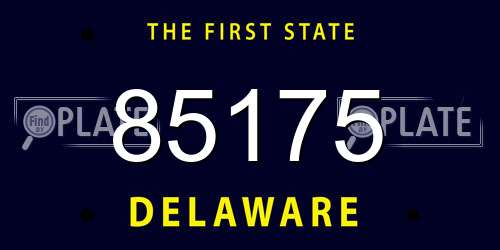 85175 Delaware License Plate