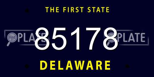 85178 Delaware License Plate