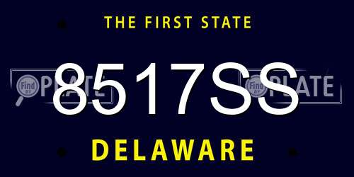 8517SS Delaware License Plate