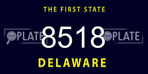 8518 Delaware License Plate