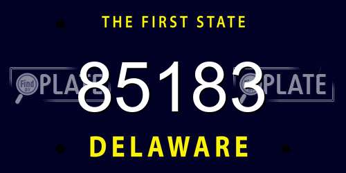 85183 Delaware License Plate