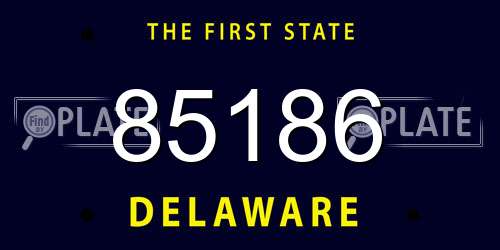 85186 Delaware License Plate