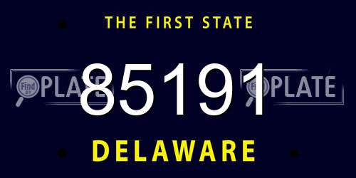 85191 Delaware License Plate