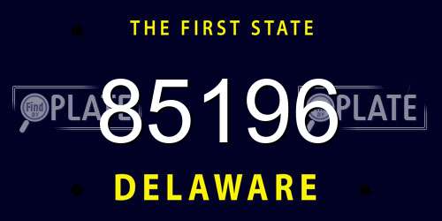85196 Delaware License Plate