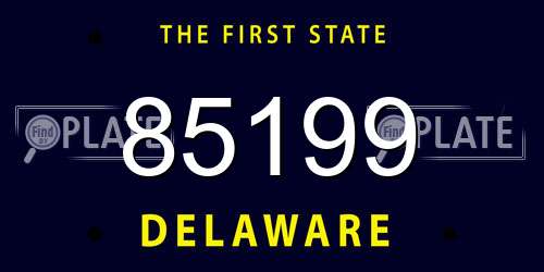 85199 Delaware License Plate