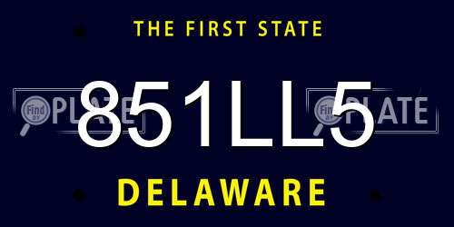 851LL5 Delaware License Plate