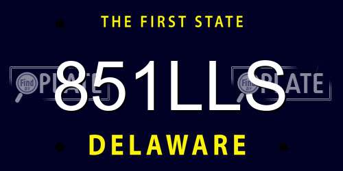 851LLS Delaware License Plate