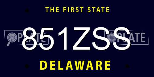 851ZSS Delaware License Plate